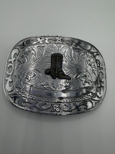 Vintage silvertone boot - boot, &