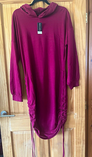 Select burgundy hooded dress - select,