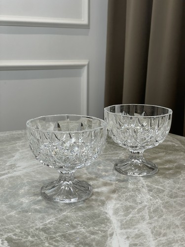 Vintage crystal dessert bowls - dessert,
