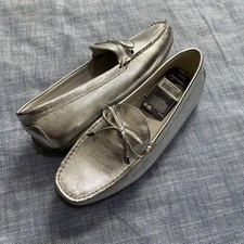 New M&S Ladies Soft  Leather Shoes (sliver) Size uk 5 wide fit RRP £49.50