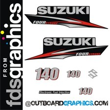 Suzuki DF140 140hp (post 2010) outboard engine decals/sticker kit