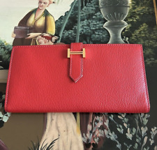 HERMES Bearn Soufflet  Wallet Veau Epsom Leather Excellent Condition