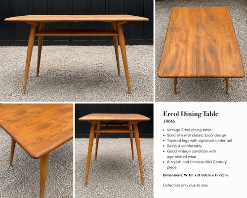 Vintage 1960s ercol - vintage, elm