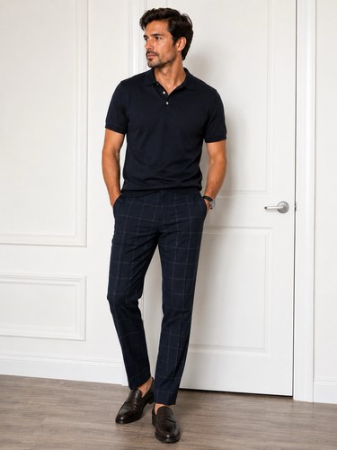 Mens slim fit windowpane - fit,