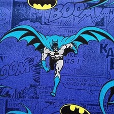 Batman DC Comic Super hero Cotton Fabric  Comic Blue Flying 112cm sewing 
