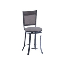 Powell Timber Pewter Metal and Ash Wood Swivel Counter Stool