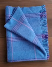 Vintage Roros Pledd Pure Wool Tweed Plaid Blanket Throw 56"wide x 84" long