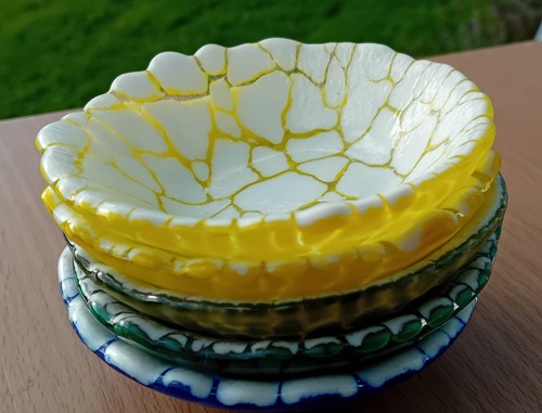 Handmade unique glass bowl - bowl, set