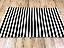 Black White Striped Handmade