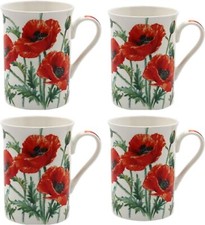Fine China Red Poppy Floral