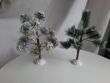 Vintage Snow Fir trees Forest Model Scene Railway station Christmas House