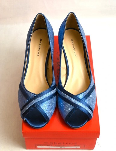 Blue glitter peep toe kitten - glitter,