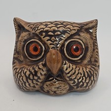 VTG Ceramic Brown Owl Head Eye
