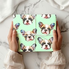 Cute French Bulldog Wrapping Paper Sheet Dog Lover Kids Adults W106