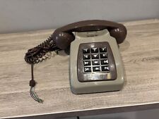 Vintage Tele 772 Landline Push-Button Telephone Brown Grey Corded Retro Desktop