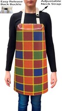 Handmade Traditional Check Waterproof PVC Coated Wipe Clean Aprons - Code: C83-1