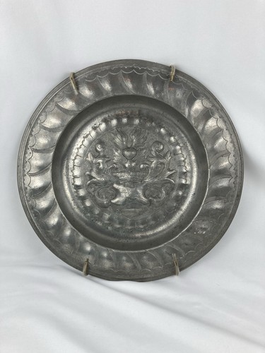 Pewter plate charger - charger, of