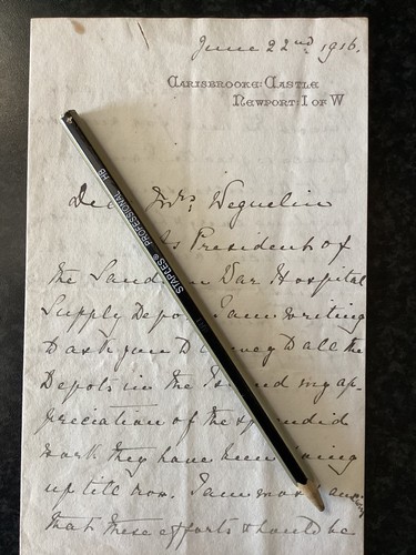 Wwi letter signed princess - signed,