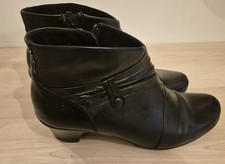 Black leather ankle boots - leather,