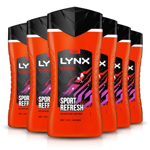 Lynx recharge shower gel - 6x,