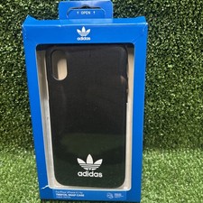 Adidas Apple Iphone X XS Snap Case Black Trefoil Phone Back Cover Mancave Mobile
