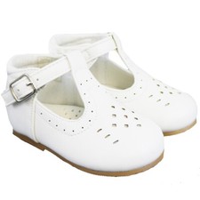 BOYS SMART T BAR SHOES WHITE UK 4 ROMANY SPANISH STYLE BABY TODDLER OCCASION