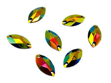 Navette Horse Eye Shape EIMASS® Sew or Glue on Resin Crystals, Flat Back Gems