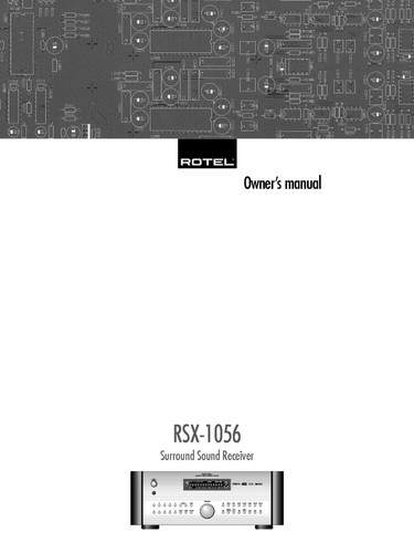 Rotel rsx 1056 receiver - receiver, owners