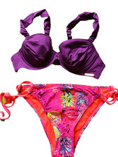 La SENZA *Belle*/Primark UK 34A/12 Multi U/W Padded Plunge Side Tie Bikini Set