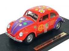Road Signature 1/18 Scale 92079 - 1967 Volkswagen Beetle - Flower Power Red