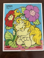 Vintage 1984 Playskool Wood Board Tray Puzzle Snugglebums Warmly Gary Goddard 