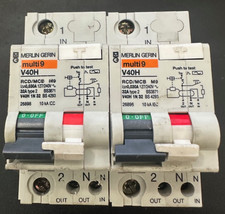 2 x MERLIN GERIN 32 AMP CURVE C 10kA 30mA DOUBLE POLE RCBO TYPE AC V40H 26898