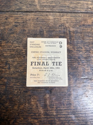 Cup final ticket 1951 - cup,