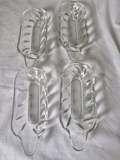 Vintage Glass Boat  Sundae Dishes  X 4 Banana Split Deserts Retro Original Style