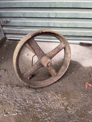 Vintage cast iron cart - cast, wheel