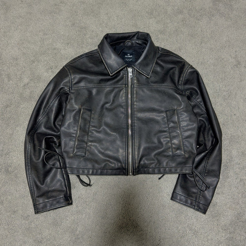 Pull bear black - black, leather
