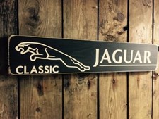 Jaguar Sign Classic Car Plaque Vintage Style Gift Wooden Jag Garage
