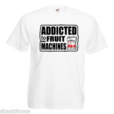 Addicted Fruit Machines Mens T Shirt 12 Colours  Size S - 3XL