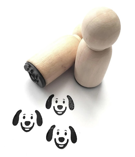 Dog face mini stamp - stamp, 1.9cm
