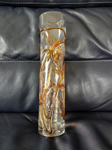 Glass vase hand blown - vase,