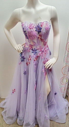 Lavender strapless dress - lavender, with