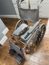 Mobile Commode Shower Chair Portable Toilet Mobility Disability Aid with Wheels