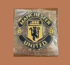 Premier League Manchester United Black Gold Silicon Iron On Patch Badge