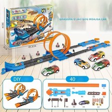 Hot Wheels Toy Car Track Set,2 Loop Pack & 1:64 Scale Vehicle Track-Building