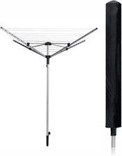 LARGE BLACK HEAVY DUTY ROTARY WASHING LINE COVER CLOTHES AIRER GARDEN PARASOL UK