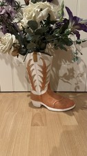 Western Cowboy Boot Decor Vase