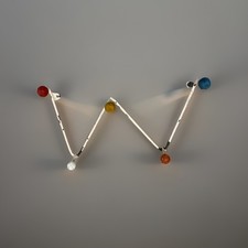 Vintage 1960s Retro Atomic sputnik metal coat hook rail rack hanger. Mid century