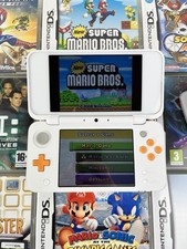 Nintendo 2DS XL Orange & White Handheld System Boxed With GAMES #250