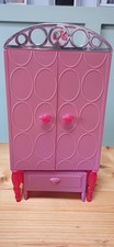 Barbie Wardrobe And Stool Set With Coathangers And Mirror