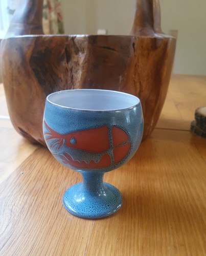 Wellhouse pottery blue prawn - blue,